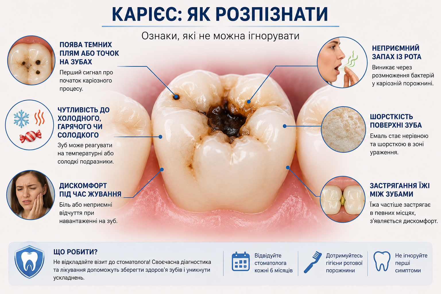Стадії карієсу зубів — від початкового ураження до глибокого карієсу
