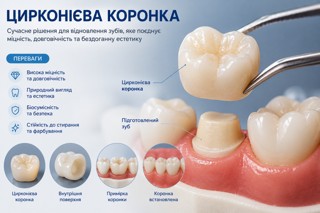 Цирконієва коронка на зуб: переваги, естетика та встановлення