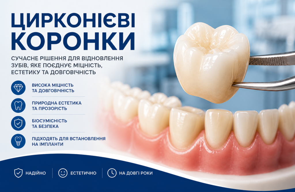 Цирконієві коронки у Києві — міцні та естетичні зубні коронки