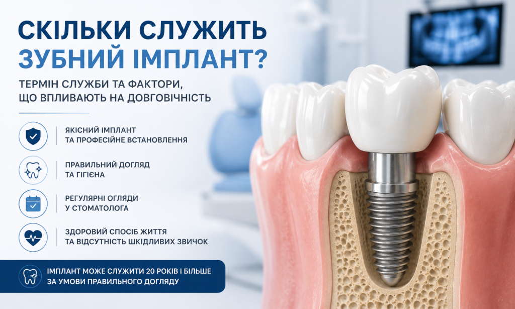Скільки служить зубний імплант: термін служби та фактори довговічності